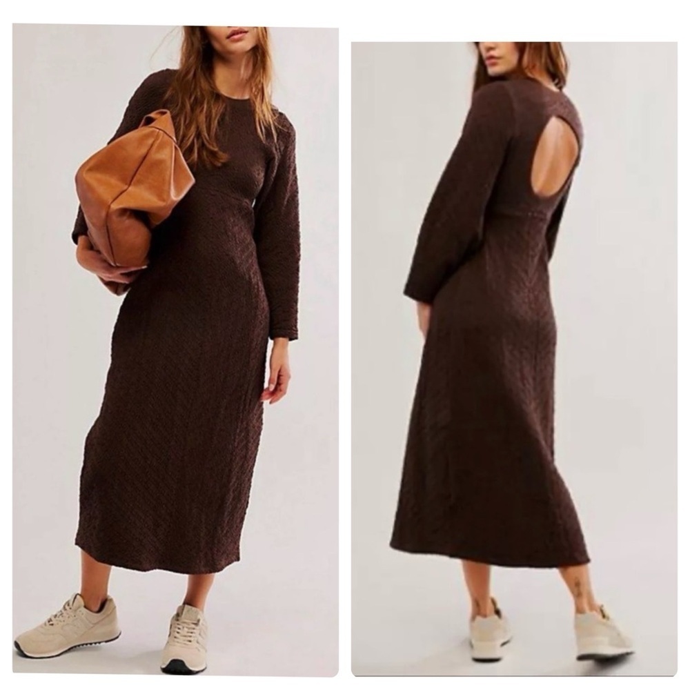 NWOT Free People Midi Seamless Stretchy Fall Midi Dress